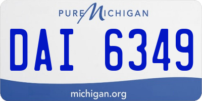 MI license plate DAI6349