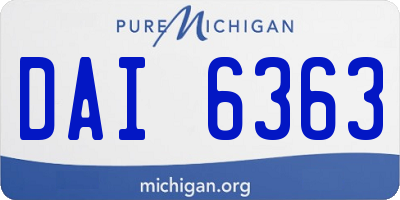 MI license plate DAI6363