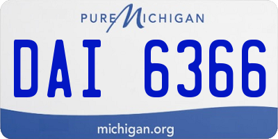 MI license plate DAI6366