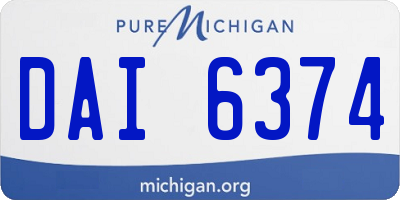 MI license plate DAI6374