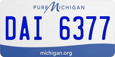 MI license plate DAI6377