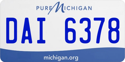 MI license plate DAI6378