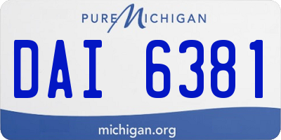 MI license plate DAI6381