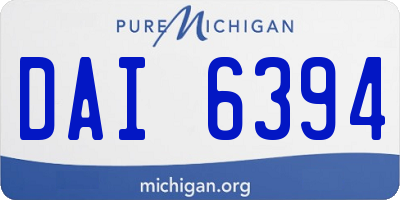 MI license plate DAI6394