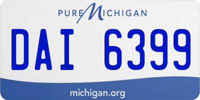 MI license plate DAI6399