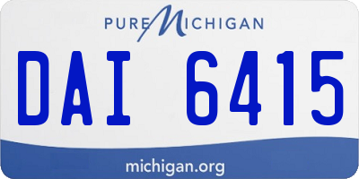 MI license plate DAI6415