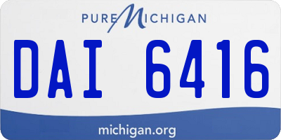 MI license plate DAI6416