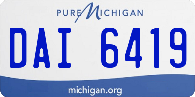 MI license plate DAI6419