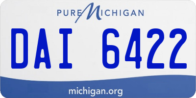 MI license plate DAI6422