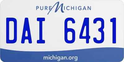 MI license plate DAI6431