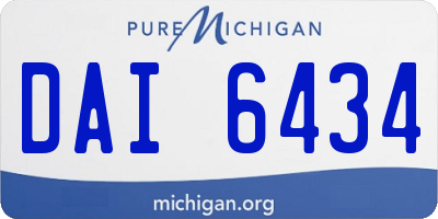 MI license plate DAI6434