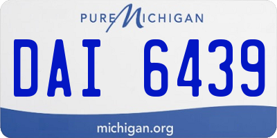 MI license plate DAI6439
