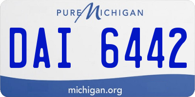 MI license plate DAI6442