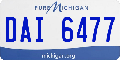 MI license plate DAI6477