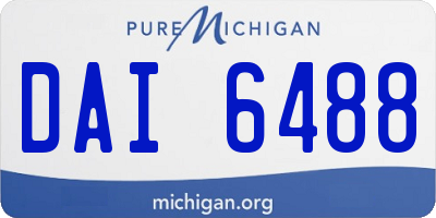 MI license plate DAI6488