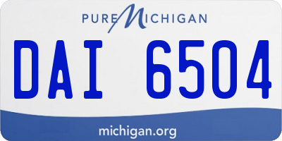 MI license plate DAI6504