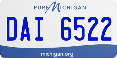 MI license plate DAI6522