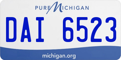 MI license plate DAI6523