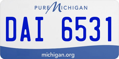 MI license plate DAI6531