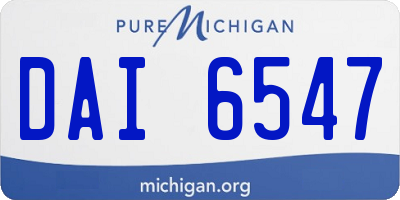 MI license plate DAI6547