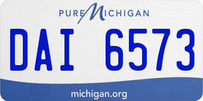 MI license plate DAI6573