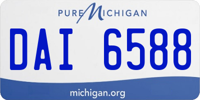 MI license plate DAI6588