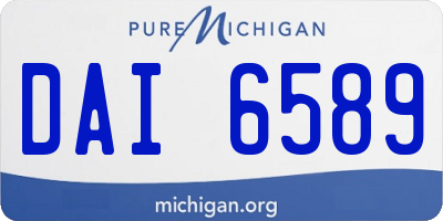 MI license plate DAI6589