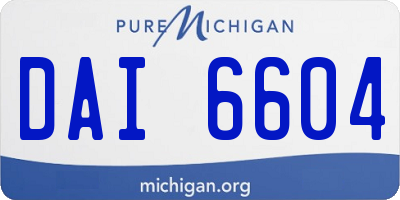 MI license plate DAI6604