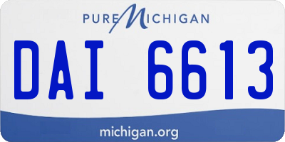 MI license plate DAI6613