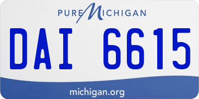 MI license plate DAI6615