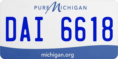 MI license plate DAI6618