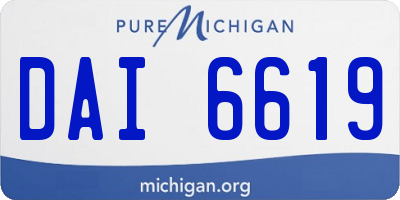 MI license plate DAI6619