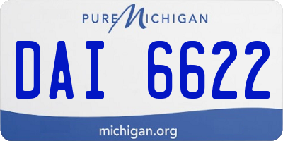 MI license plate DAI6622