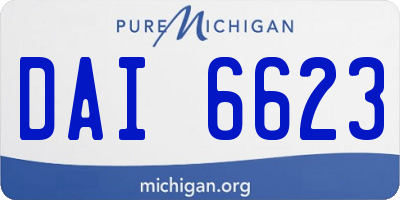 MI license plate DAI6623