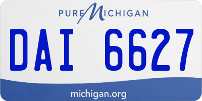 MI license plate DAI6627