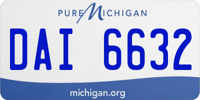 MI license plate DAI6632