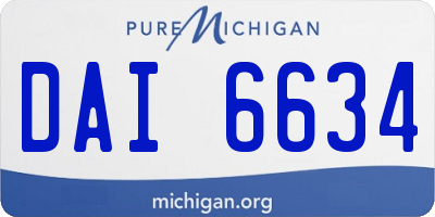 MI license plate DAI6634