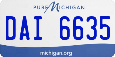 MI license plate DAI6635