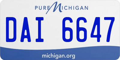 MI license plate DAI6647