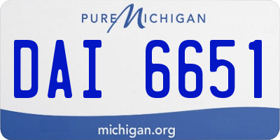 MI license plate DAI6651