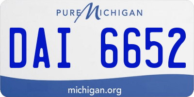 MI license plate DAI6652
