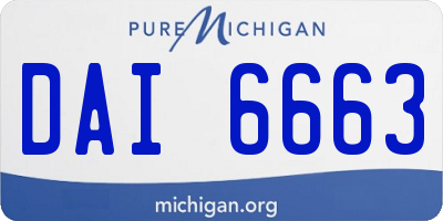 MI license plate DAI6663
