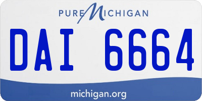 MI license plate DAI6664