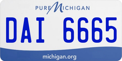 MI license plate DAI6665