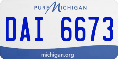 MI license plate DAI6673