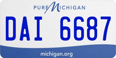 MI license plate DAI6687