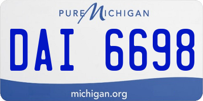 MI license plate DAI6698