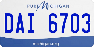 MI license plate DAI6703
