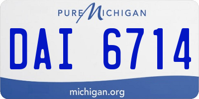 MI license plate DAI6714