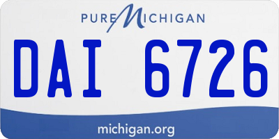 MI license plate DAI6726